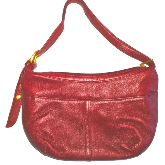Stone Mountain Red Leather Shoulder Bag - Picture 1 of 8